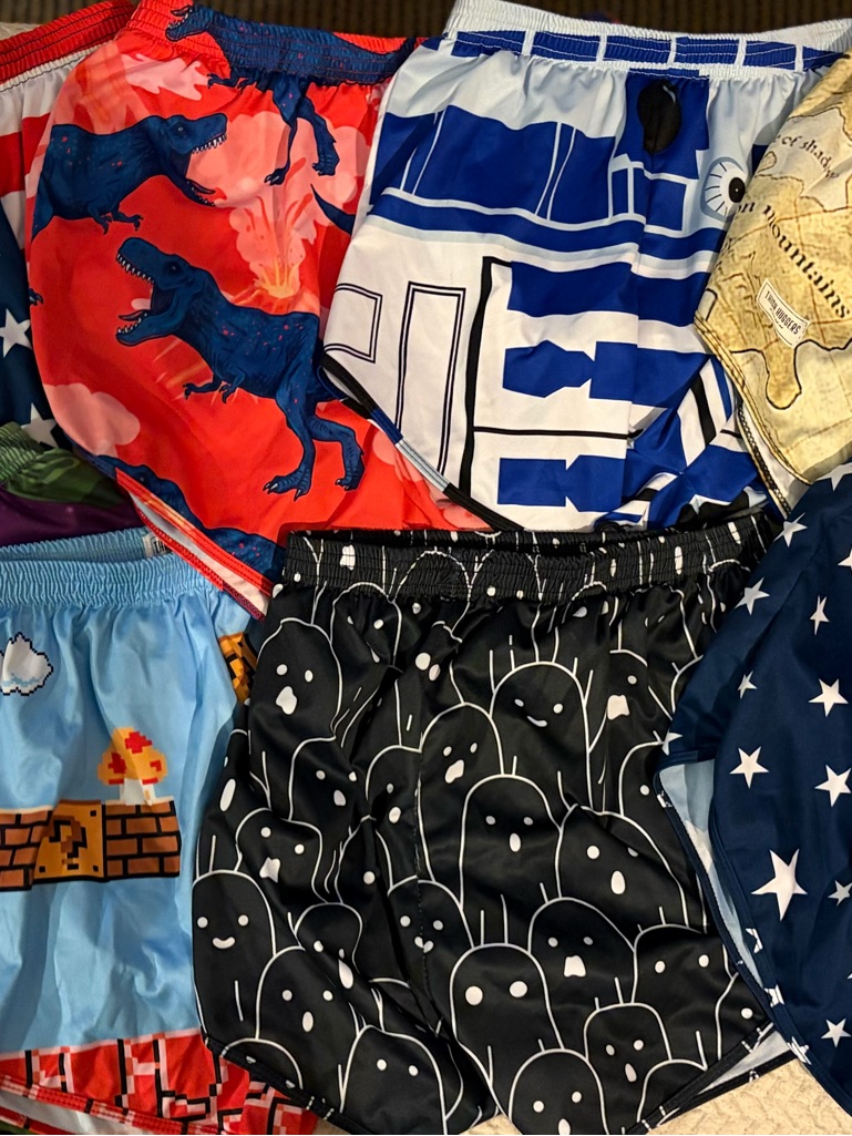 Men's Lot Of Thigh Hugger Shirts 13 Pair Work Out Short Shorts